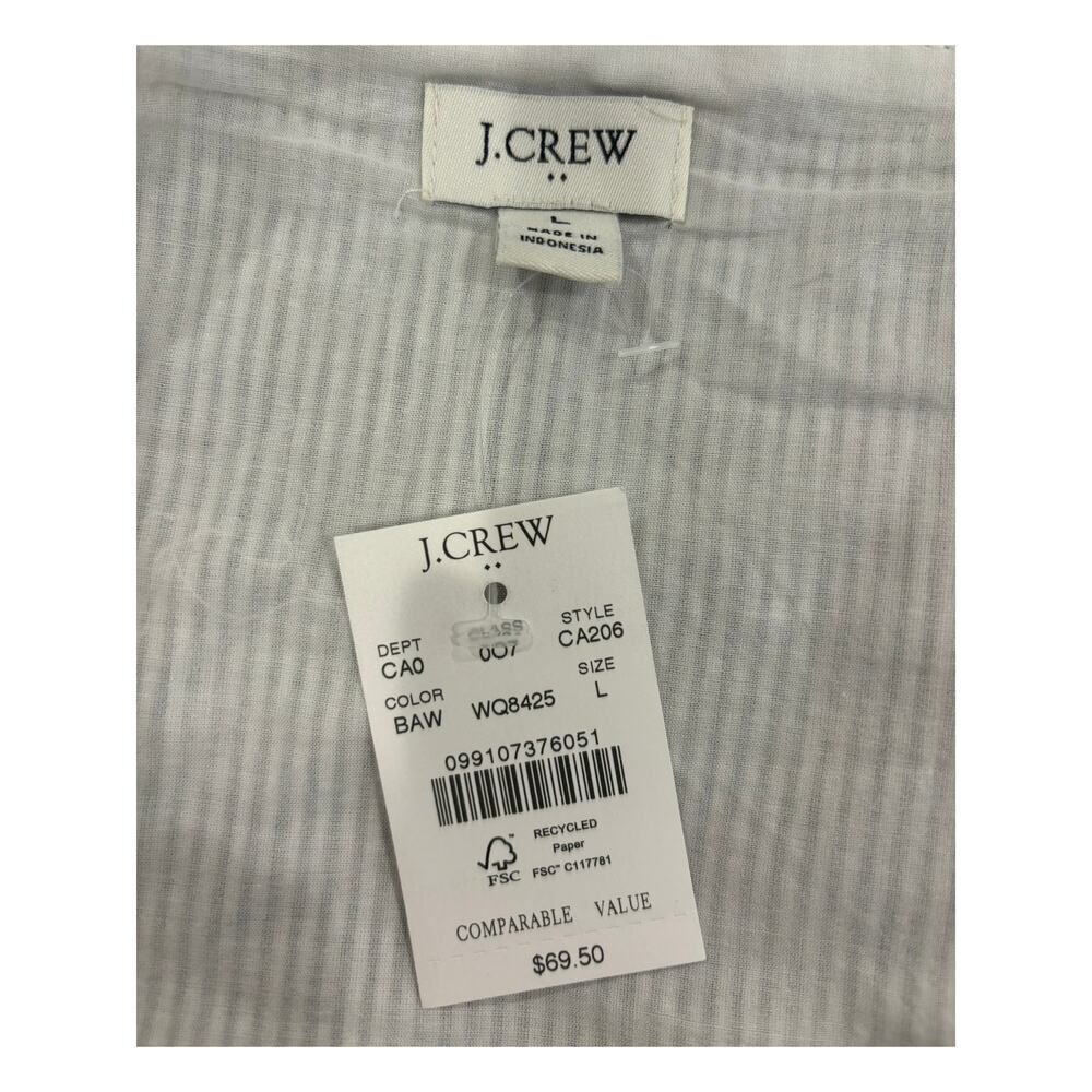 NWT J Crew Striped linen-blend Square neck tank top Size L - Picture 5 of 6